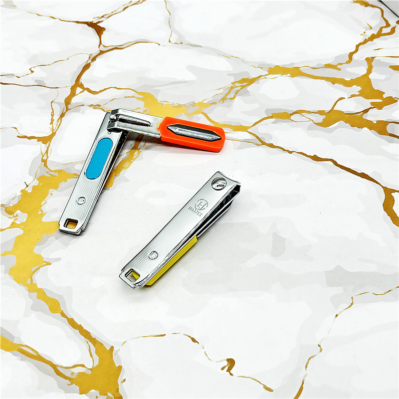 Hj 337A-5 Factory Direct Carbon Steel Sharp Nail Clippers Flat Mouth Large Nail Cutter with File Blade Wholesale