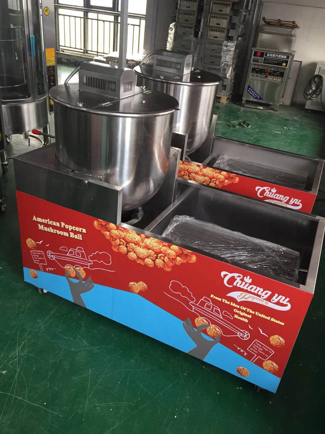 Chuangyu Cy-360 High Production Easy to Move Gas Caramel Popcorn Machine with Battery