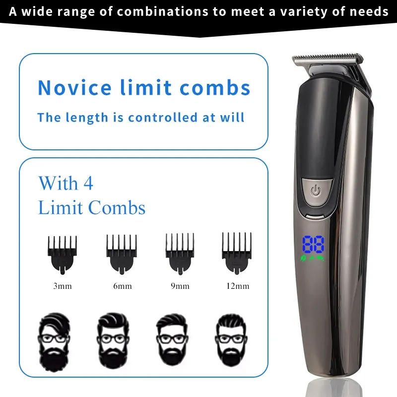 Professional Barber Hair Clipper 6 in 1 Body Hair Grooming Kit Ipx5 Waterproof Electric Hair Trimmer