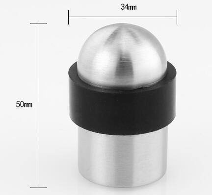 Stainless Steel Cylindrical Zinc Alloy Rubber Floor Door Stopper