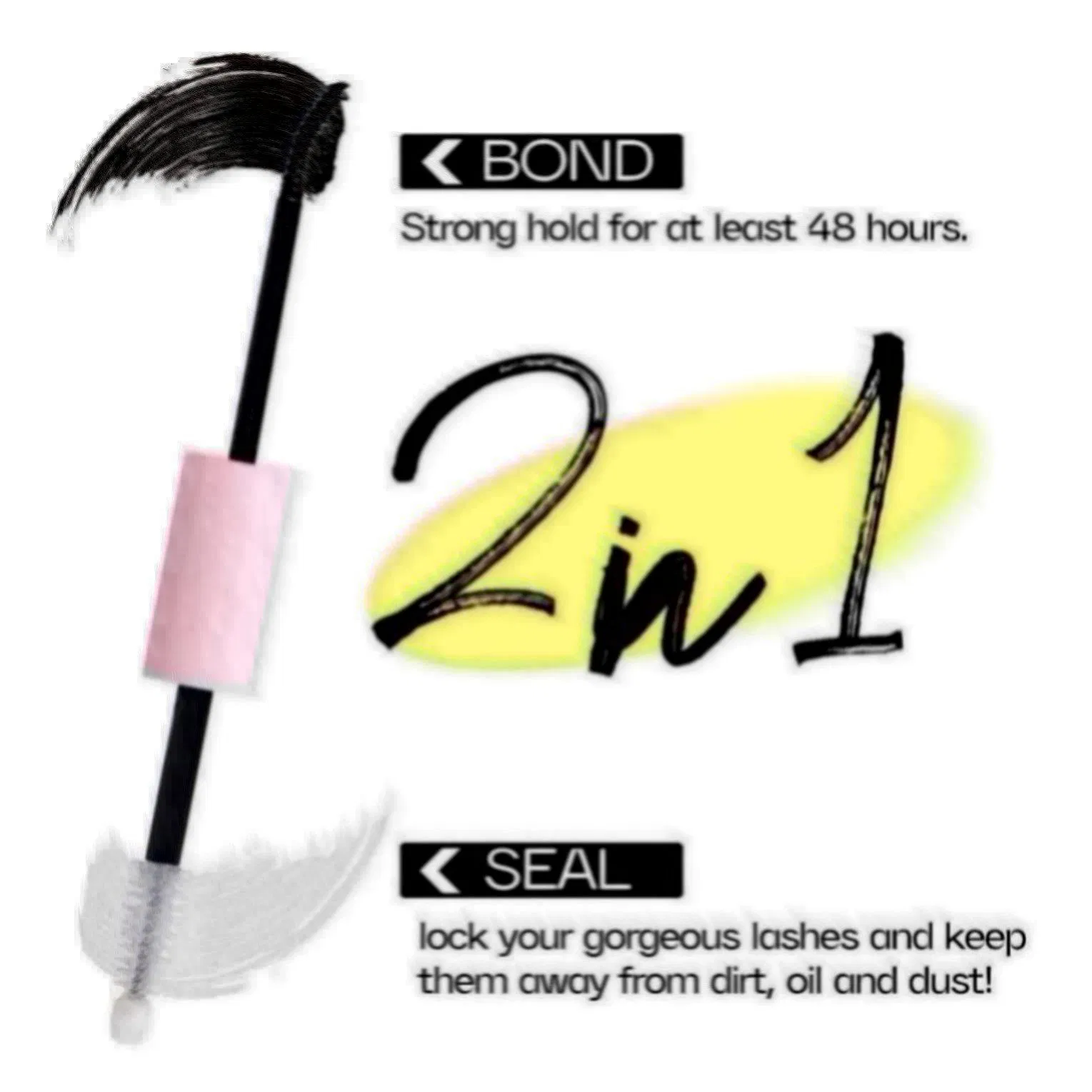 2-in-1 Eyelash Adhesive Sealant for Long-Lasting Extensions Effect