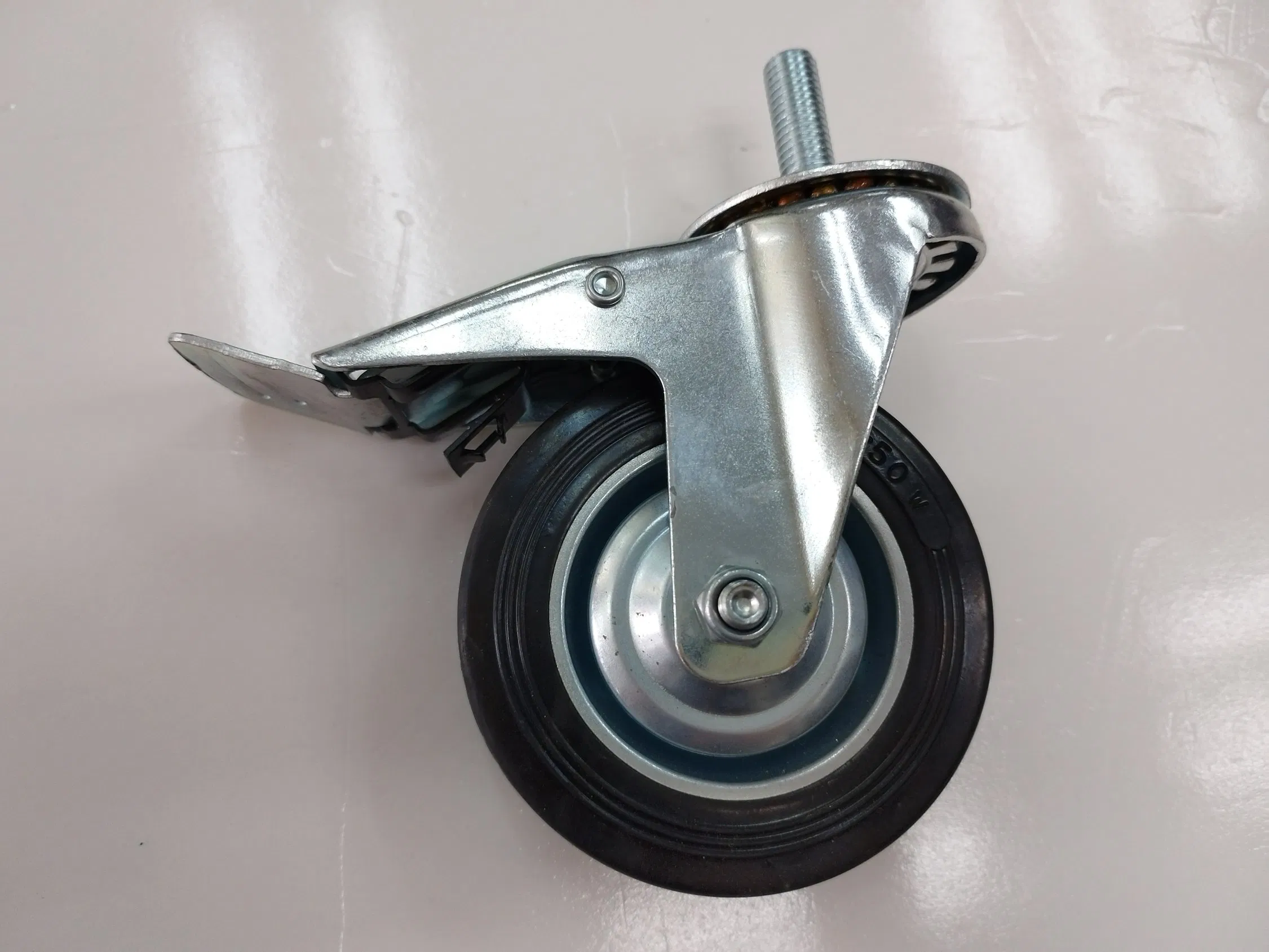 Benyu 3-8" Industrial Caster Rubber Wheel with 180kg Load Capacity in Black Color