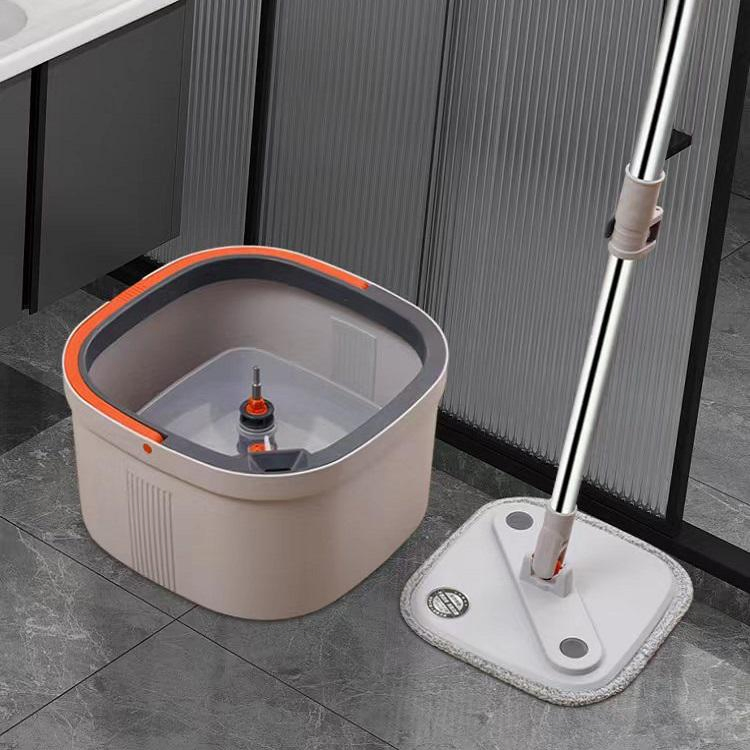 Mop and Bucket with Self Set Upgraded Square Microfiber Spinning Mop Clean Dirty Water Separate Design