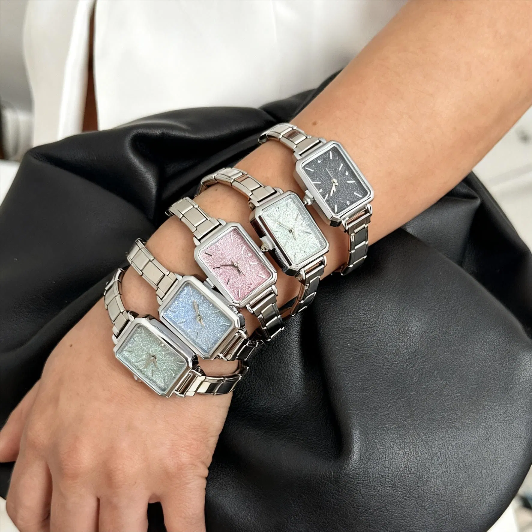 Fashion Casual Quartz Watch for Women Girls DIY Italian Charm Bracelet Stitching Watch Strap Daily Decorative Watches Wholesale