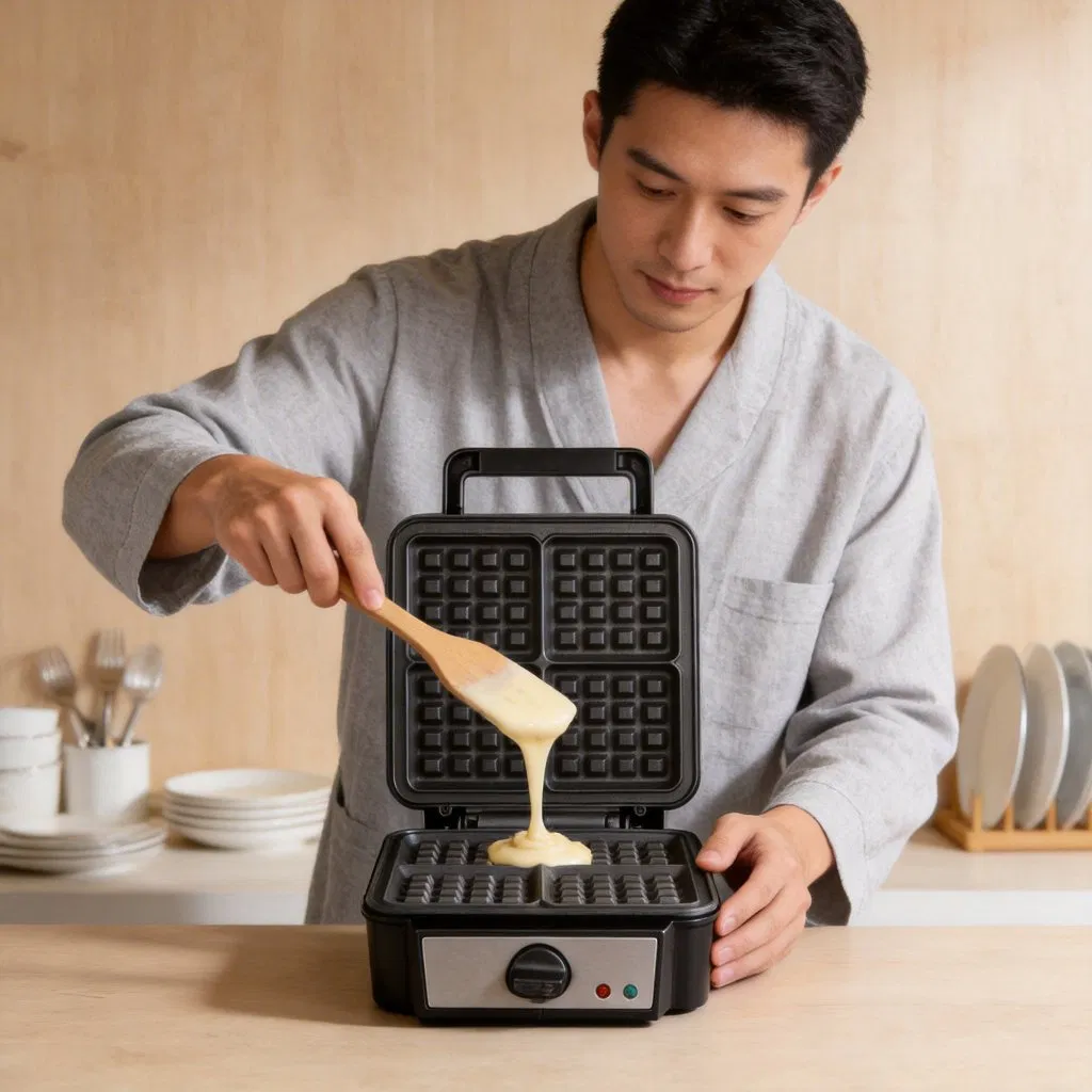 750W 4-Slice Waffle Maker: Enjoy Fluffy Belgian Delights Anytime Ub-828