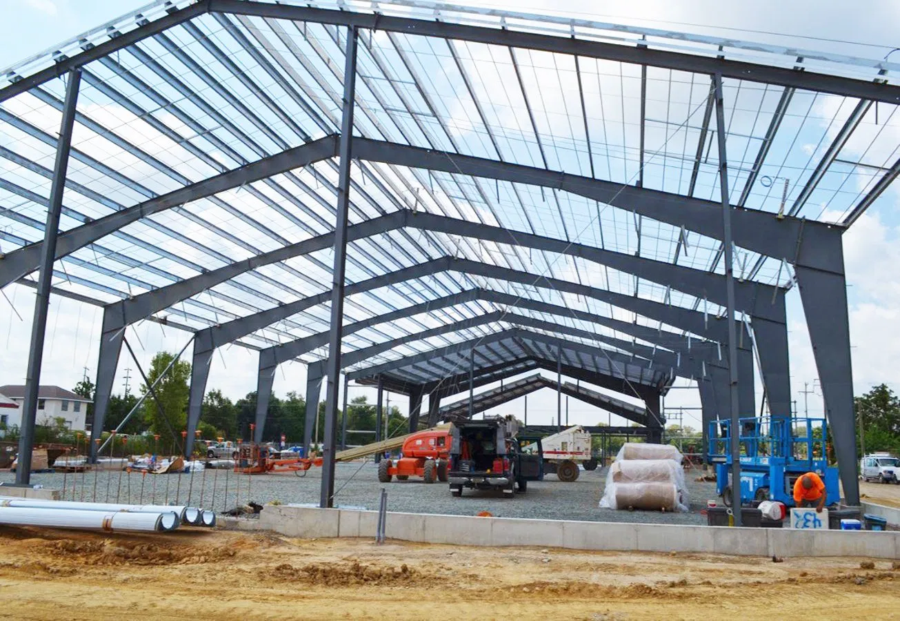 Insulated Sandwich Panel Prefab Steel Structure Portal Frame Factory Construction Metal Storage Warehouse Pre Engineered Building