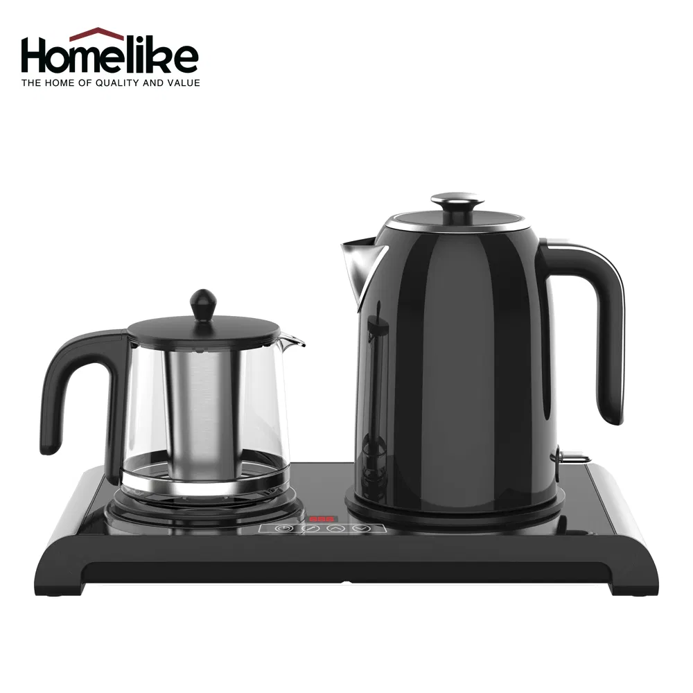 Tea and Coffee Maker with LED Display Hotel Electric Glass Teapot Kettle Tray Set Iranian Samovar