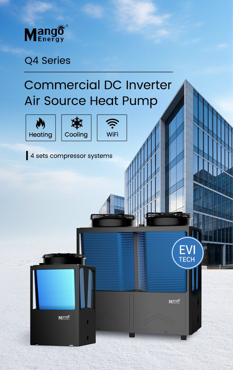 Full DC Inverter Commercial Cooling Heating Air to Water Heat Pump WiFi Control High Cop Low Noise Evi