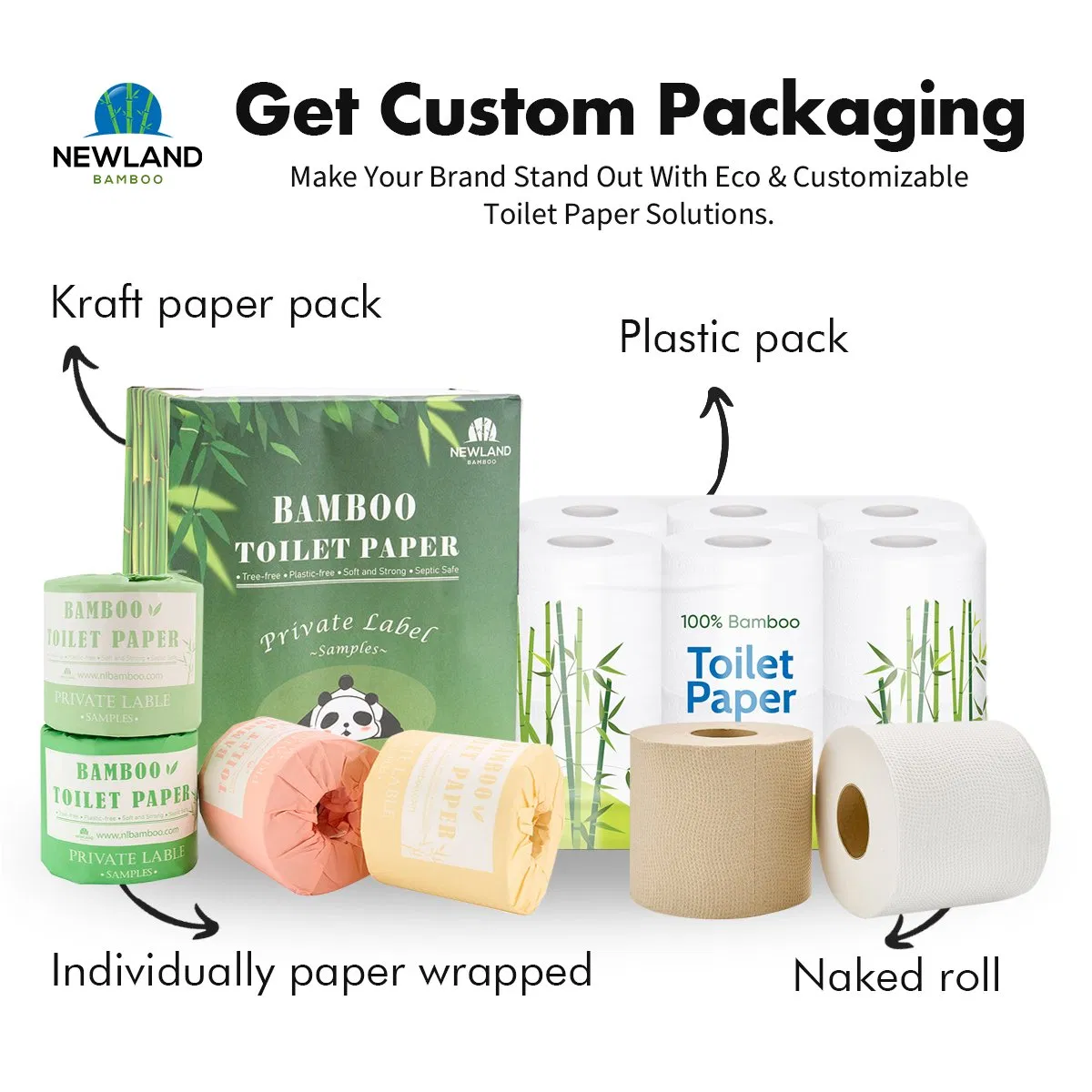 2 Ply Bamboo Toilet Paper Tissue Roll for Hotel Rooms, Washroom Projects, and Facility Restocking