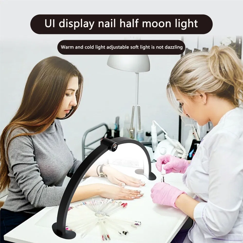 Arc Lamp U-Shaped Smart Nail Table Lamp Half Moon Highlight Light Set Beauty Salon Eye Protection Simple LED Nail Desk Lamp