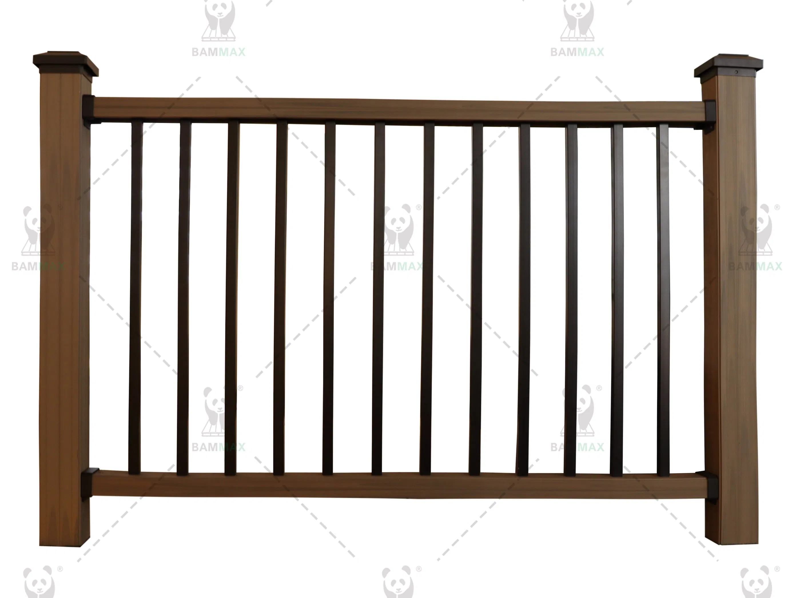 RoHS Approved Bammax 1500X1150mm WPC Handrail Composite Fence Railing