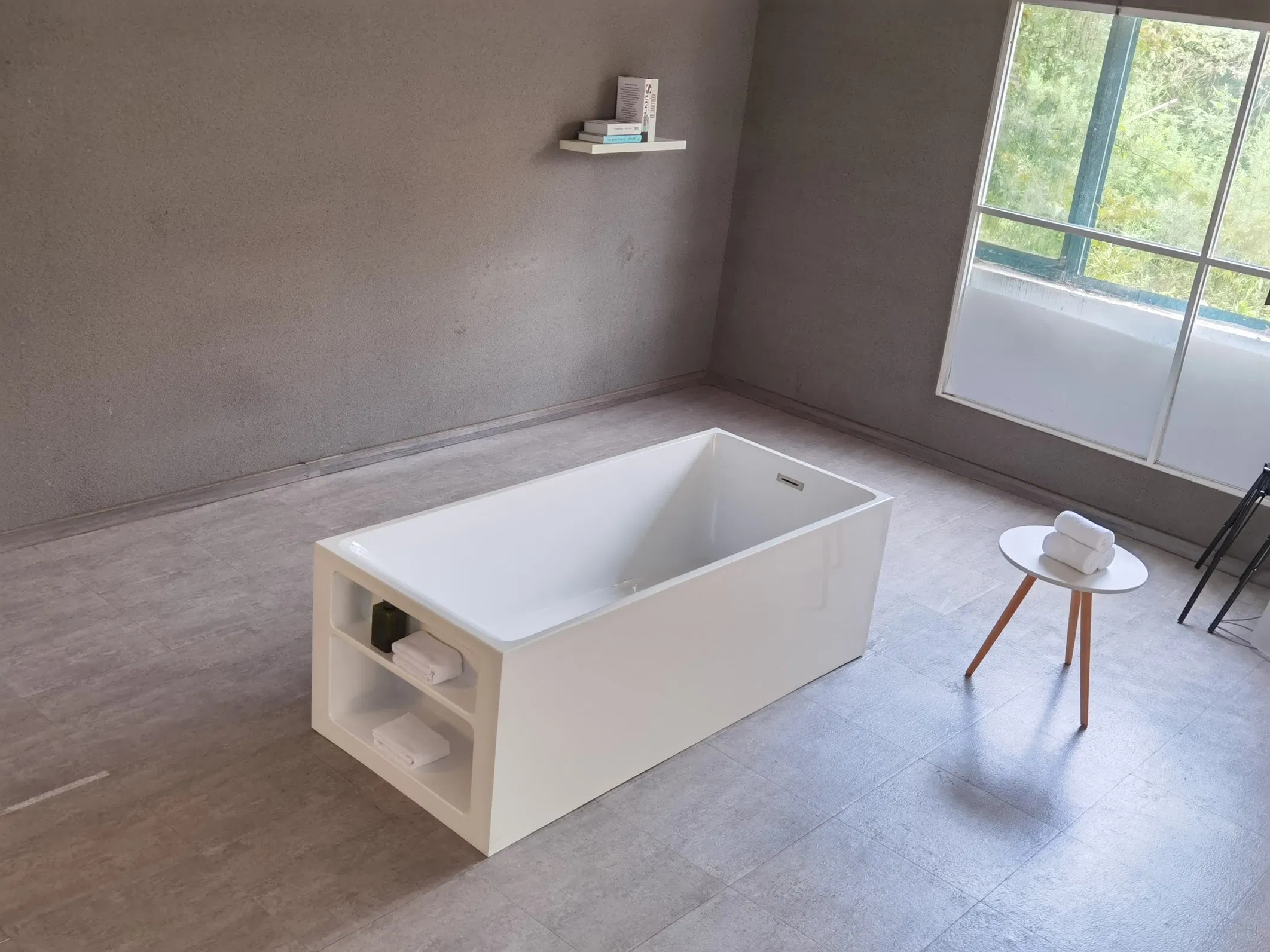 Угловая акриловая ванна Freestanding с функцией SPA