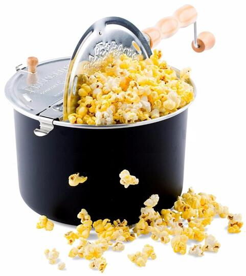 Aluminum Pop Stovetop Popcorn Popper with Removable Handle