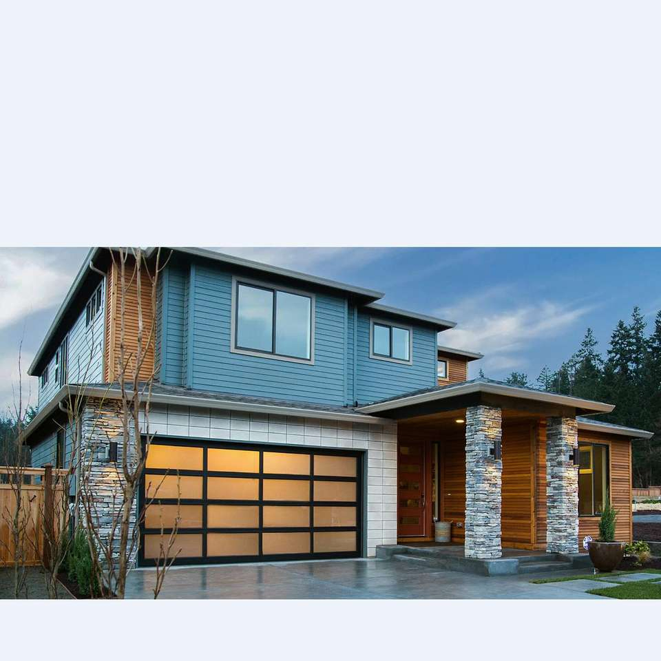 Elegant Transparent Garage Door with Flexible Power Supply Options