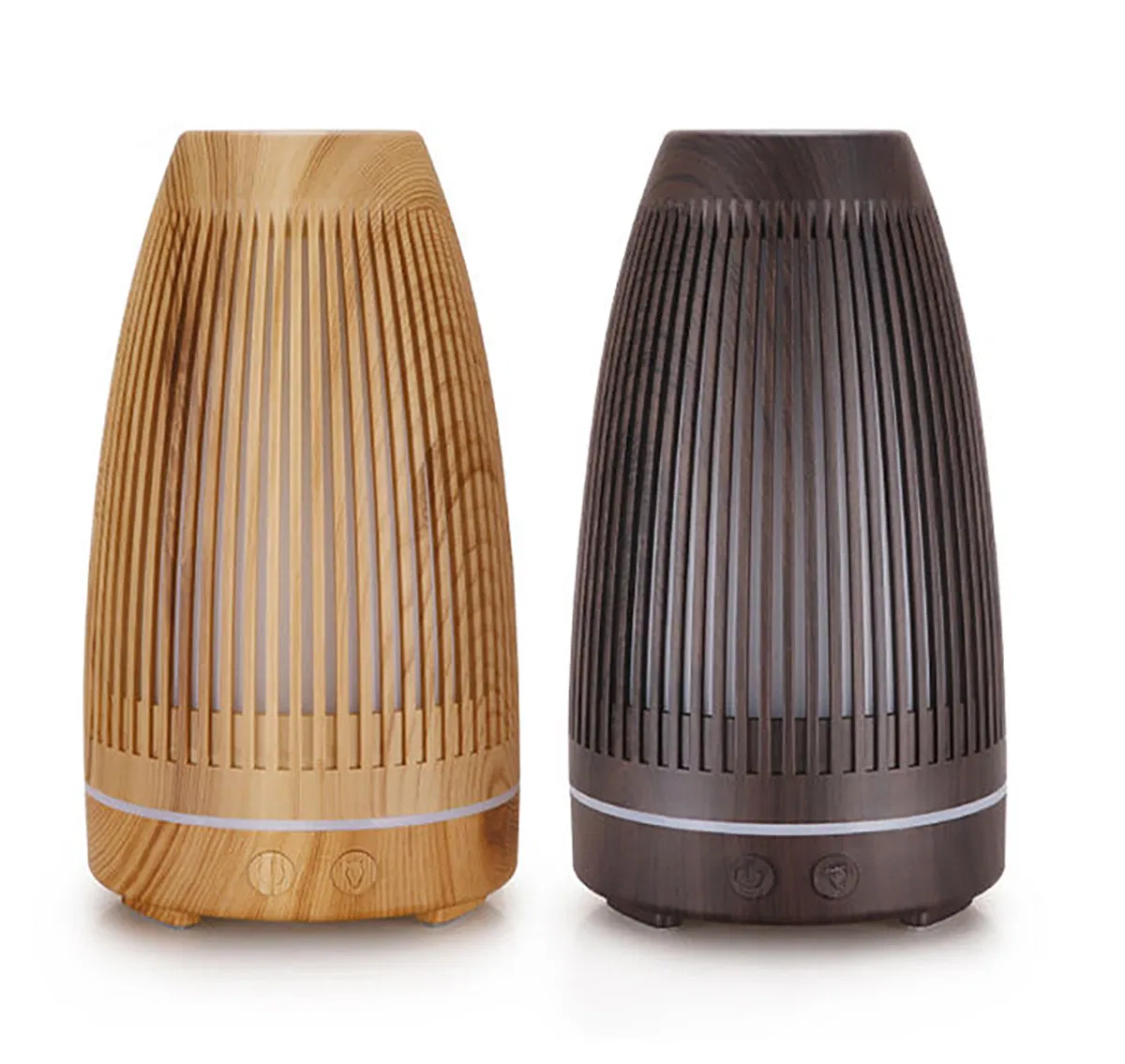 Ultrasonic Wood LED Humidifier Diffuser Aroma Diffuser Fragrant Air Flame Humidifier Essential Oil Diffuser Portable Humidifier
