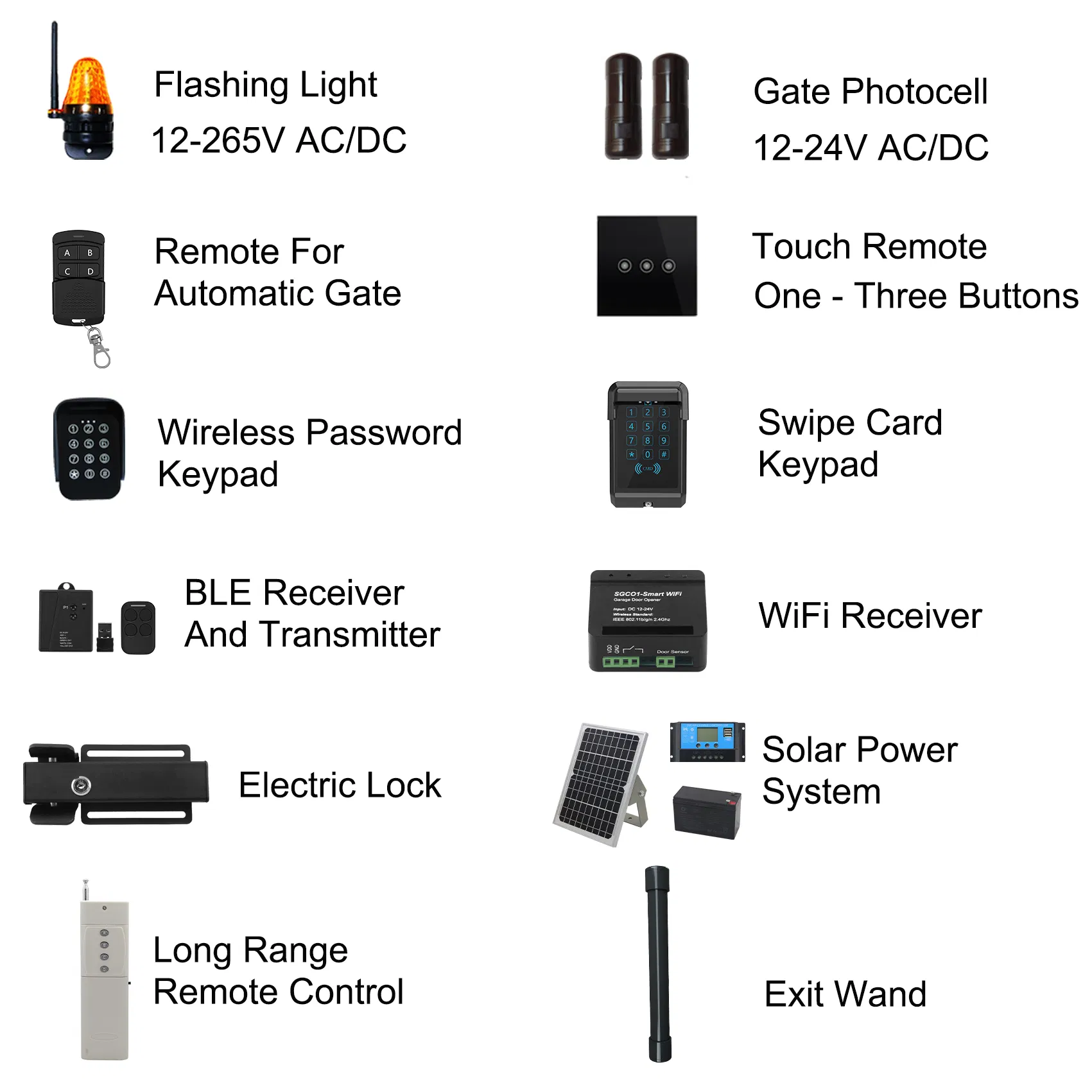 Jujiang C01-L Solar Power Battery Swing Garage Door CE Motor Gate Opener