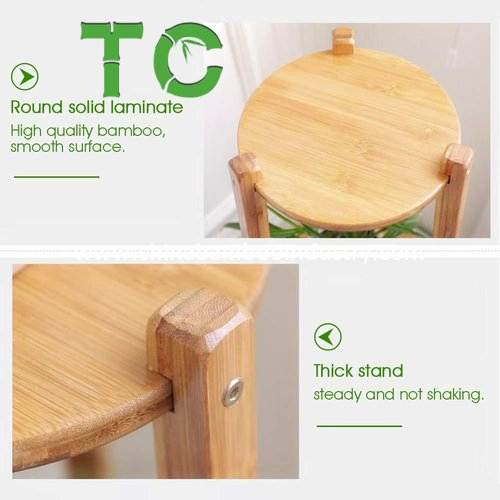 Wholesale Bamboo Plant Flower Stand Rack, Portable 2-Tier Corner Plant Shelf Rack Plants Display Shelf, Wooden Planter Pots Organizer Flower Pot Display