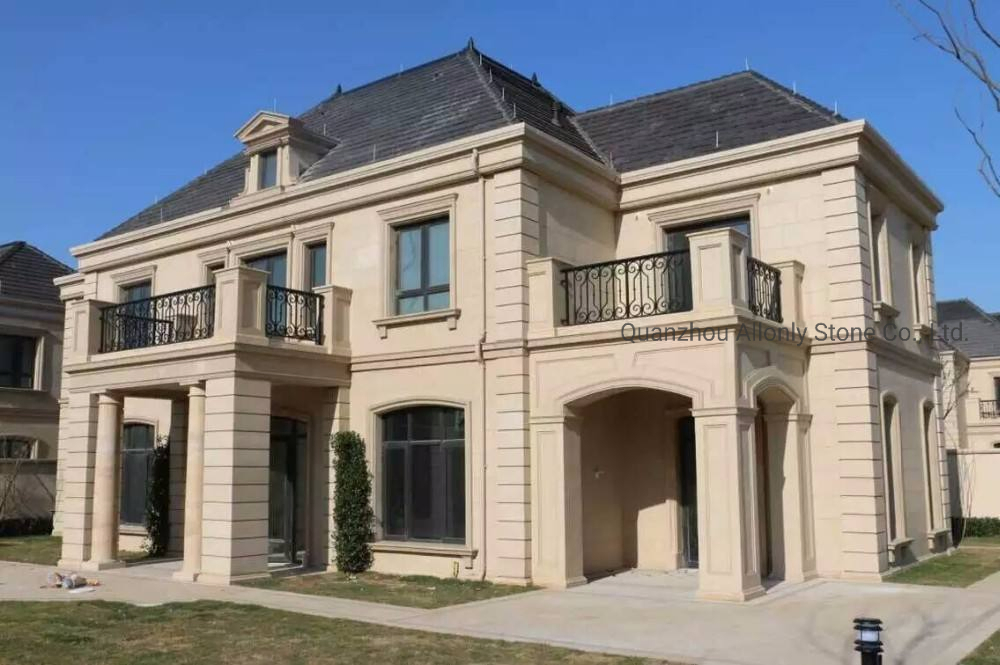 Exterior Wall Cladding Solutions Portuguese Limestone Stone Curtain Wall for Villa