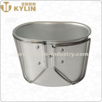 Russian 800ml Plastic Water Canteen Flask with 350ml Aluminum Mug with Handle and Cloth Bag