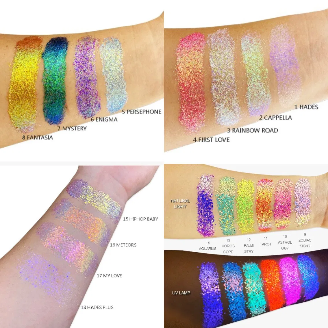 UV Neon Glitter Makeup Eyeshadow Face Body Hair Cream Glitter Glue Gel