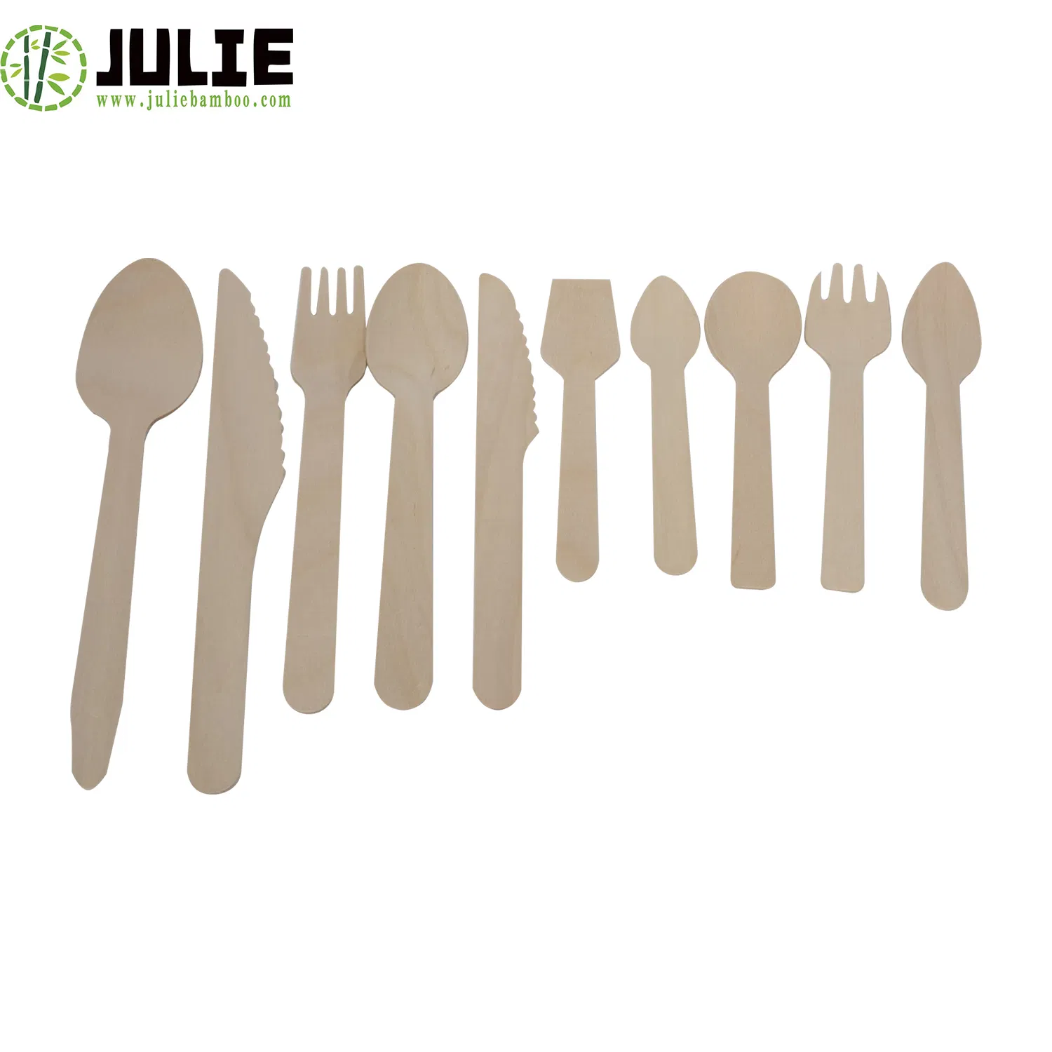 Food-Contacting Grade High Quality Hygienic Natural Wooden Knife Fork Spoon 140mm