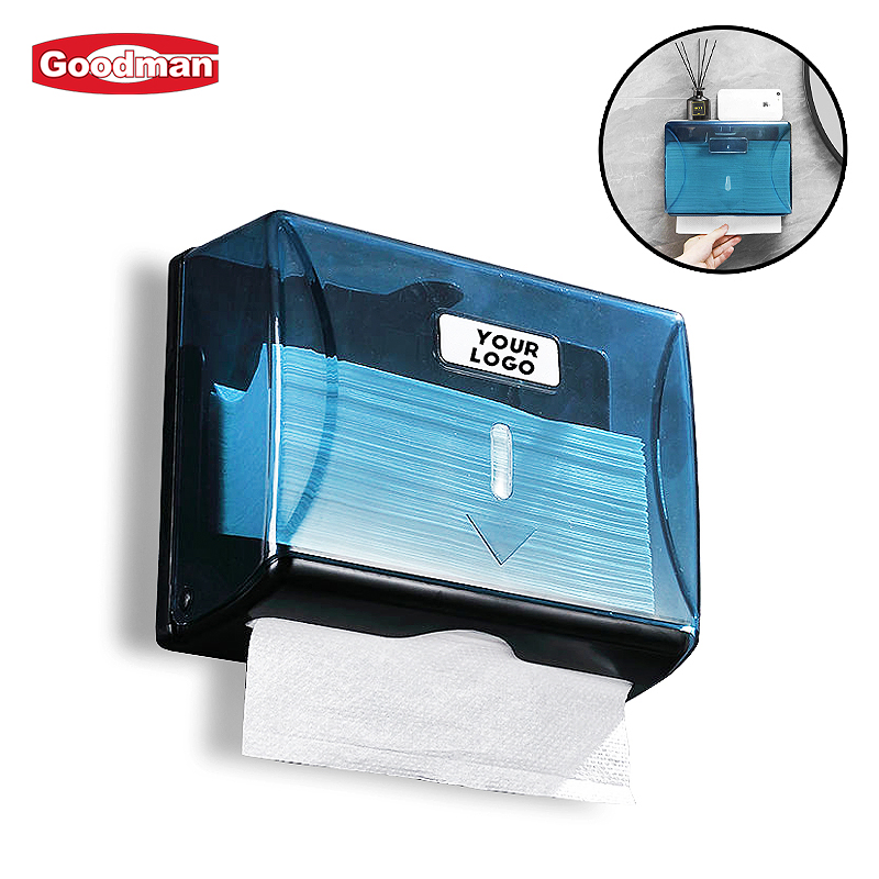 Custom Simple Black Napkin Holder Tissue Storage Box for Public Toilet Restroom Hotel Plastic Wall Mounted Tissue Boxes
