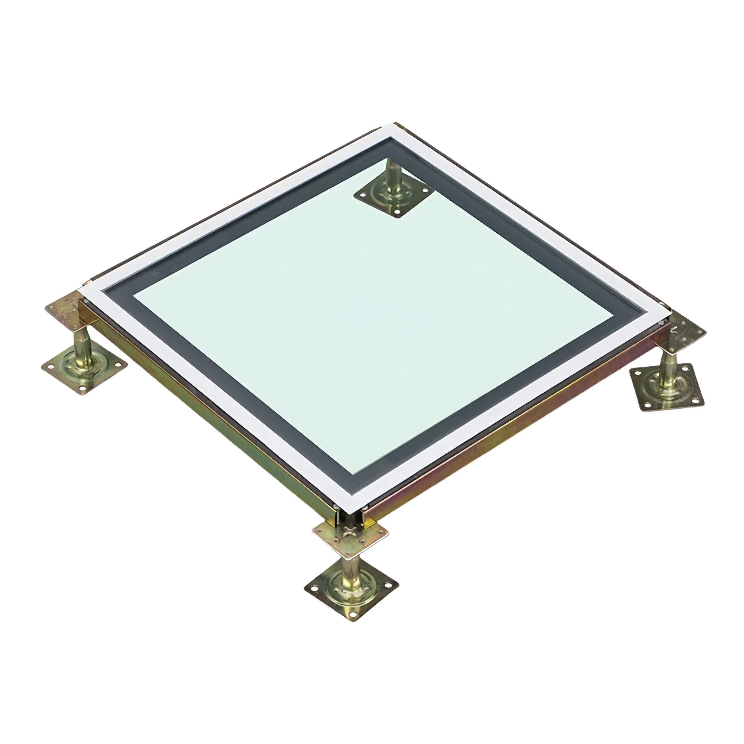 Lingding 98% Transparent Aesthetic Glass Raised Access Floor for Showroom