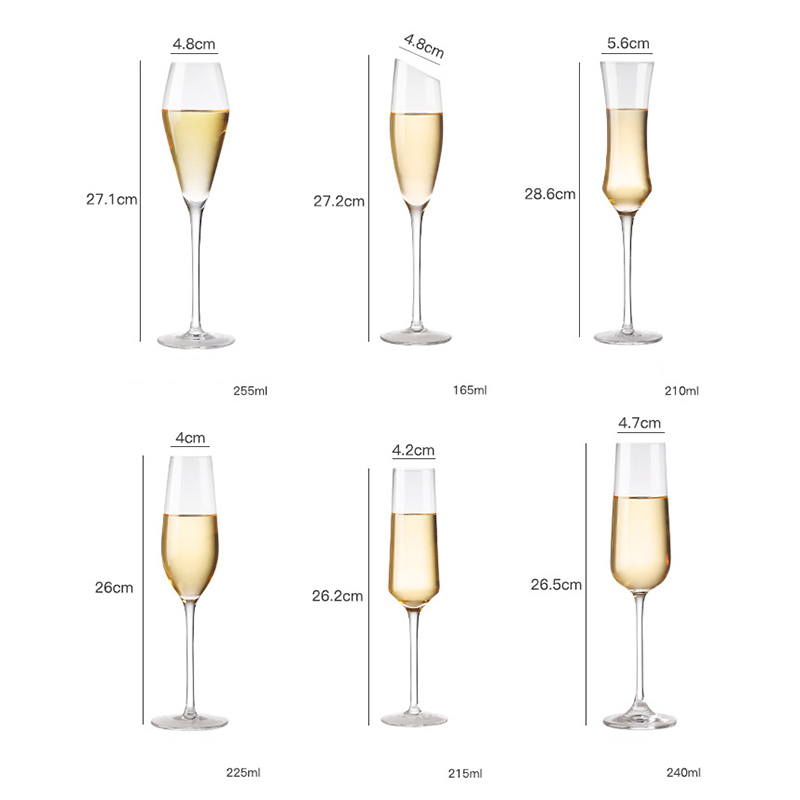 Flauta Copa De Champá N Custom Logo Hand Blown Table Goblet Wine Stemware Glassware Long Stem Wedding Champagne Flute Glass for Event Party