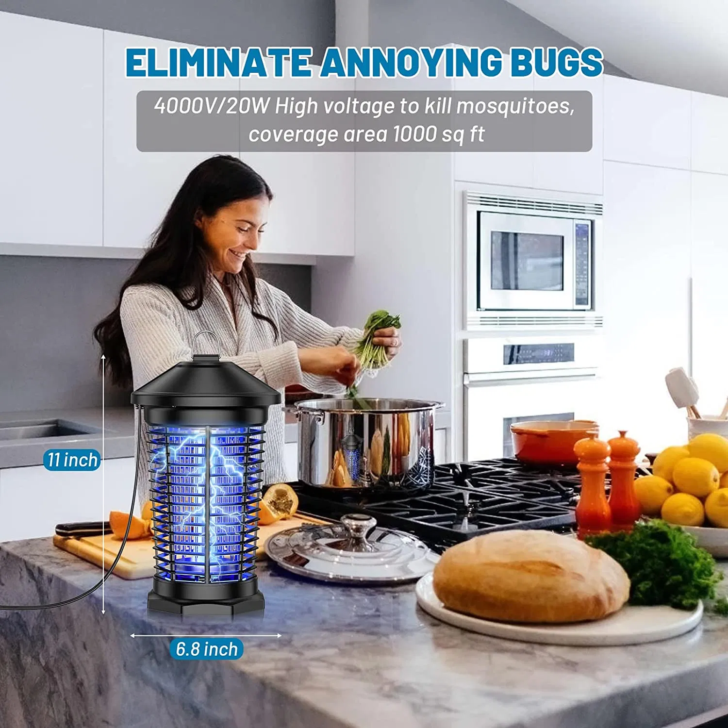 Powerful 20W Electric Bug Zapper for 1 Acre Coverage