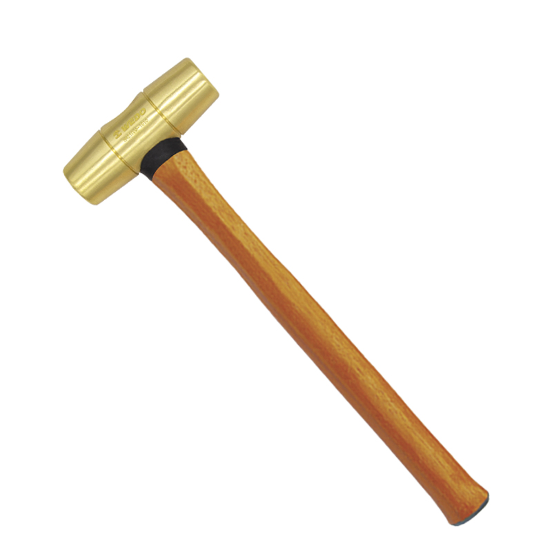 Wedo Professional High Endurance Brass Round Drum Hammer with Wooden Handle