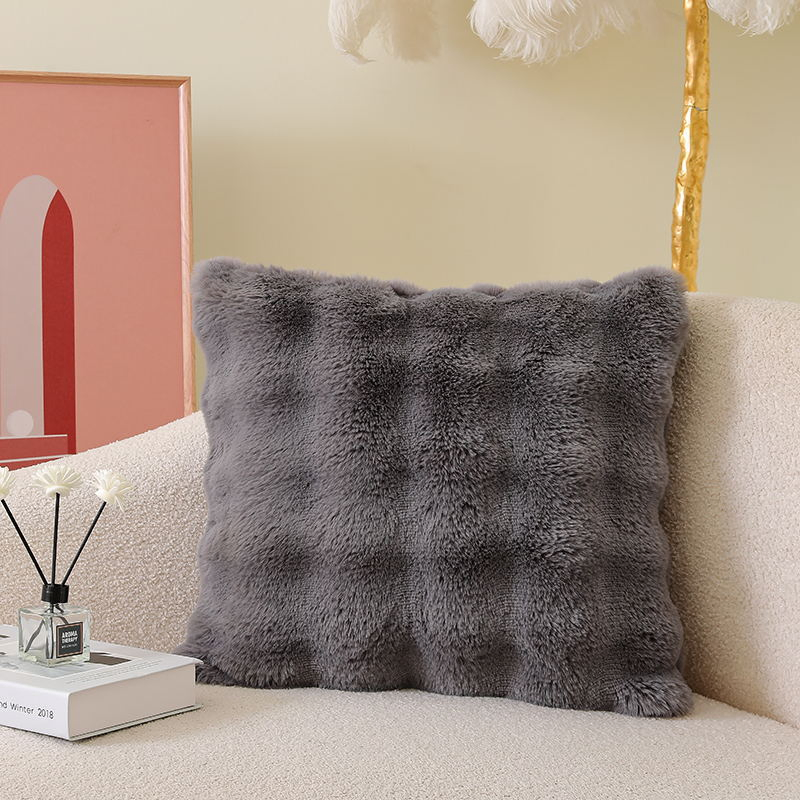 Home Decorative Plush Sofa Cushion Cover Winter Plush Throw Pillows 43X43cm One Side