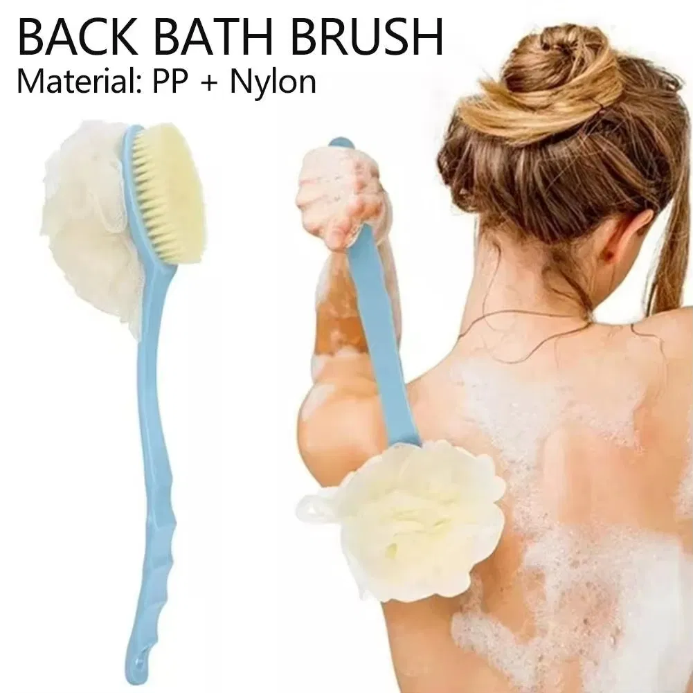 2 In1 Long Handle Rubbing Bath Brush Soft Hair Ball Bath Brush of Brush Back Flower Artifact with Bath Belt