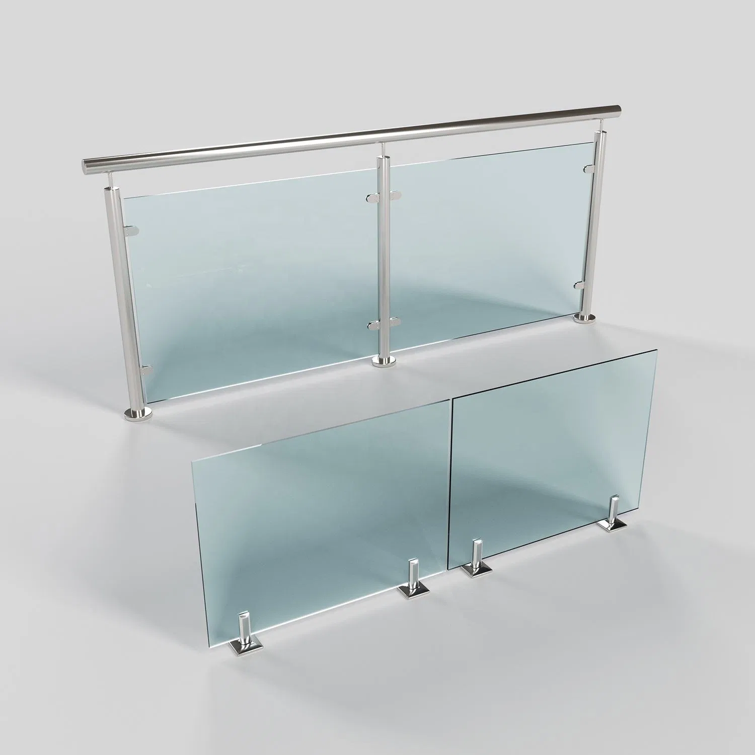 Terrace Railing Modern Design Aluminium Frameless for Balcony Glass Railing