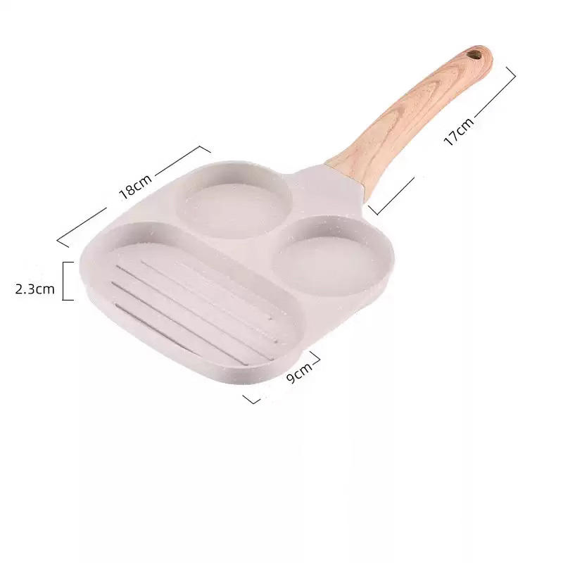 Eco Friendly Aluminum Non-Stick Square Egg Frying Pan Kitchen Essentials Hamburger Egg Frying Pan2 in 1
