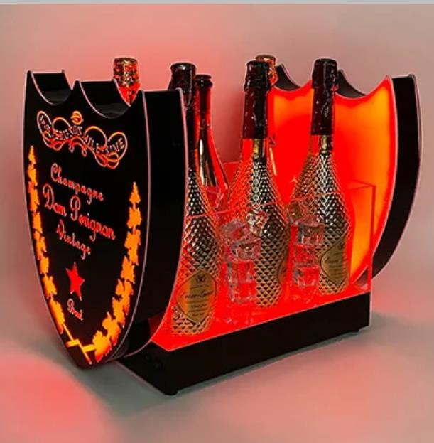 Customized LED Light Wine Display Props for Champagne Ice Buckets for Bar