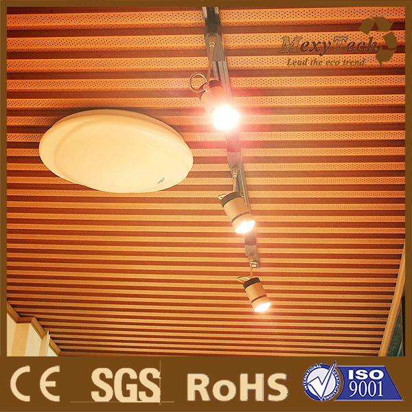 Flat Surface Indoor Wood Plastic Composite Wood Ceiling Decoration Panel