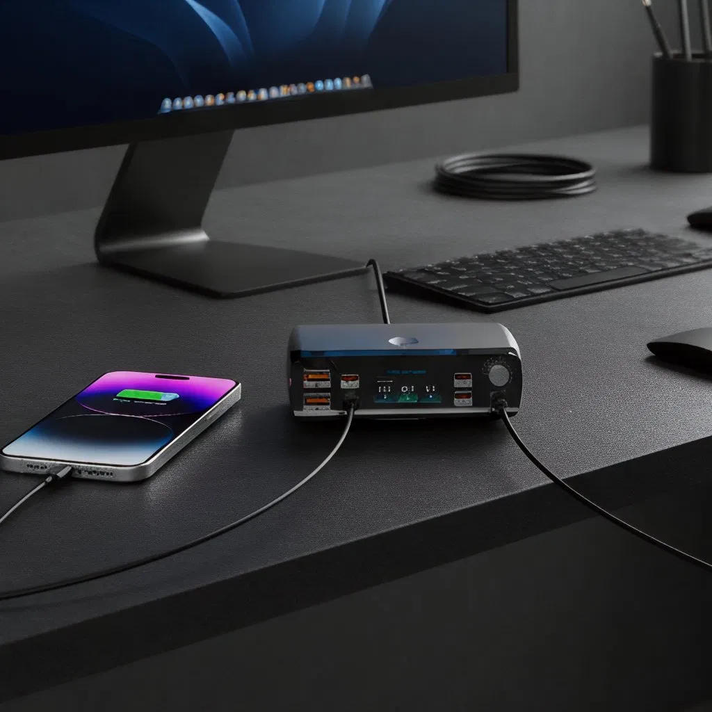 Настольный зарядник 265W с USB-портами для дома и поездок
