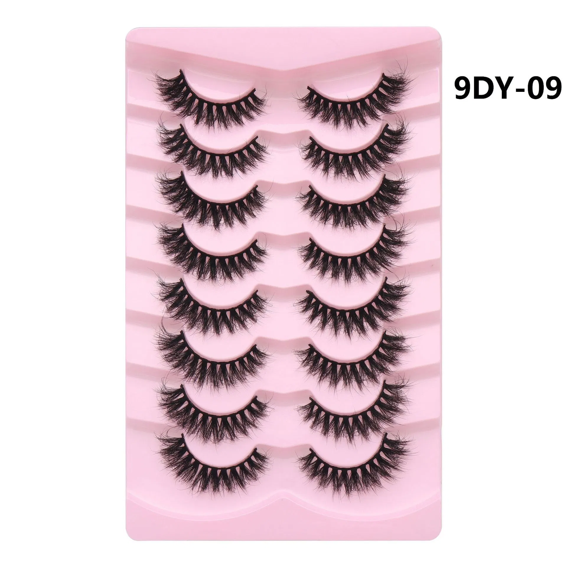 9d Synthetic Hair Anime Extended Eyelashes Thick Fluffy Curly 8 Pairs Set