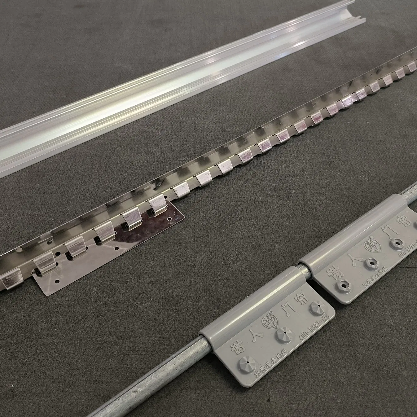 Transparent Stamped Complete PVC Curtains Accessories Kit Hanging Bracket