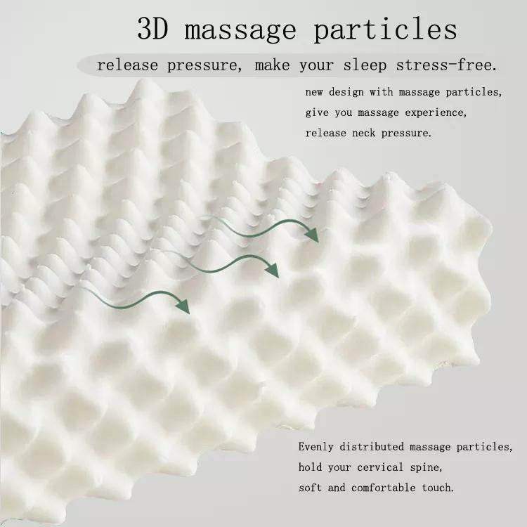 Wholesale Home Textile Orthopedic Sleeping Pillow Case Soft Latex Foam Wave Pillows