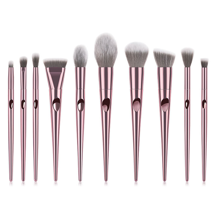 10PCS Pink Makeup Brush Private Label Premium Synthetic Hair Cosmetic Brushes Set