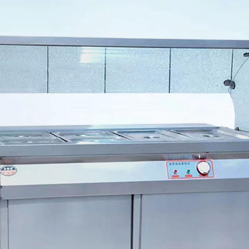 Hotel Restaurant Catering Kitchen Equipment Food Insulation Buffet Soup Food Warmer Style Electric Bain Marie with Glass Video Insulation Table