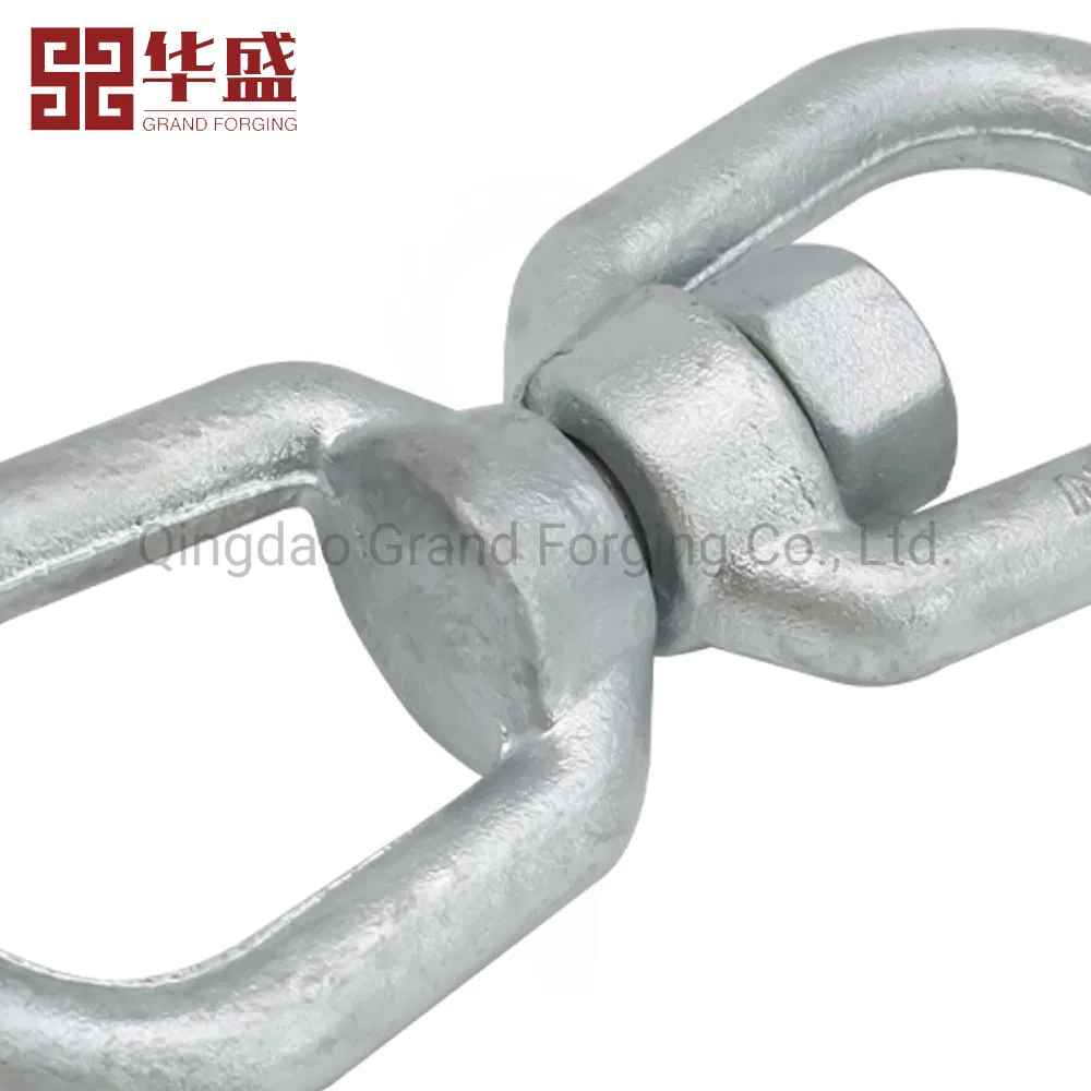 Qingdao Forging Factory High Quality Hot Galvanized G402 Us Type Carbon/Alloy Steel Connecting Rigging Swivel Ring Drop Hot Forging Swivel Ring Sling Ring