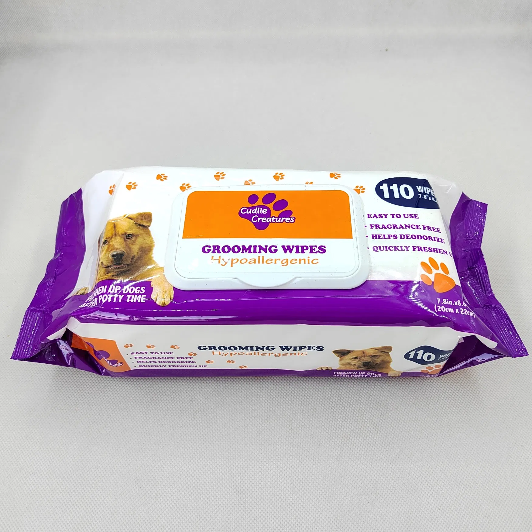 Pet Wet Wipes 110PCS Per Bag Cleansing Deodorizing Wipes Free Samples Antibacterial Pet Wet Wipes