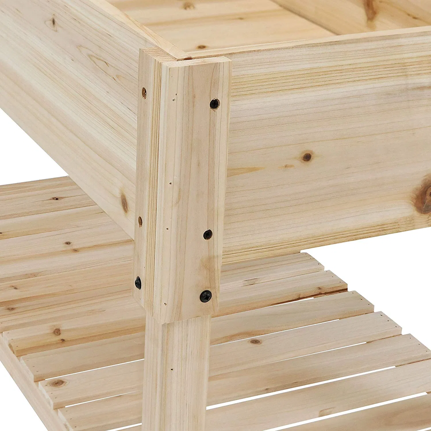 Eco-Friendly Wooden Garden Work Bench Outdoors Garden Bed Planter Box with Shelf