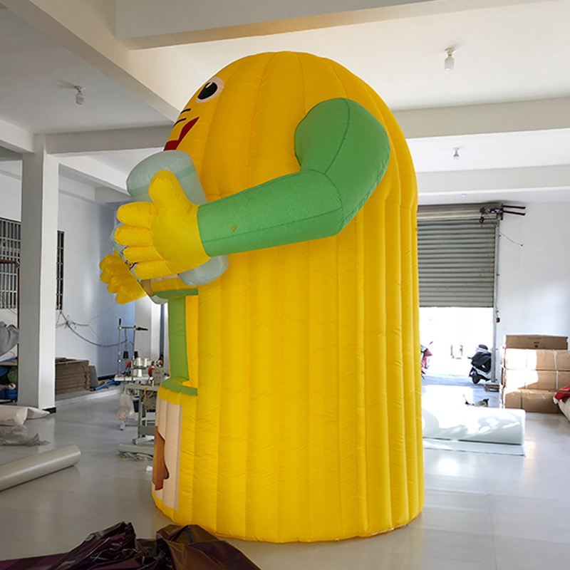 Inflatable Lemon Kiosk Outdoor Mobile Juice Snack Sales Booth Sunshade Portable Inflatable Tent