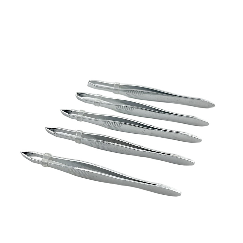 Anti-Slip Manual Clip Eyelash Extension Stainless Steel Straight Eyebrow Tweezer