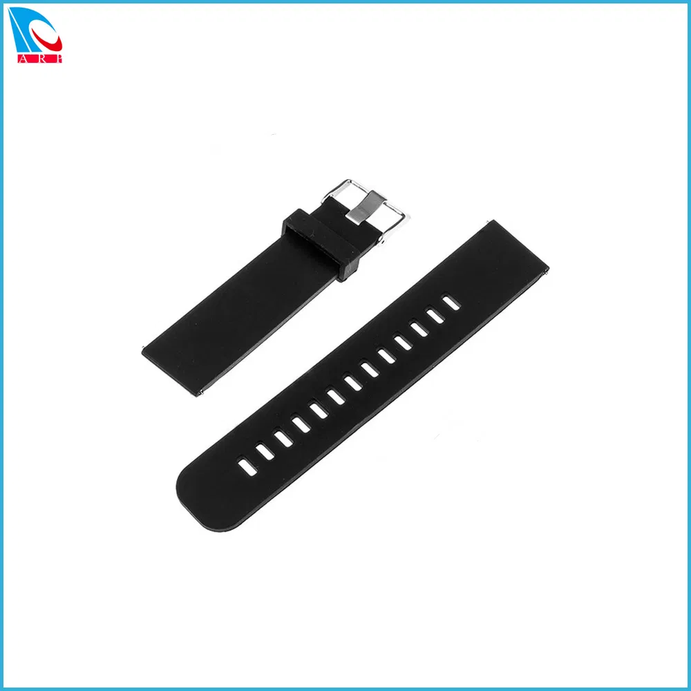 One Size Fits All Black Silicone Watch Band RoHS Approved