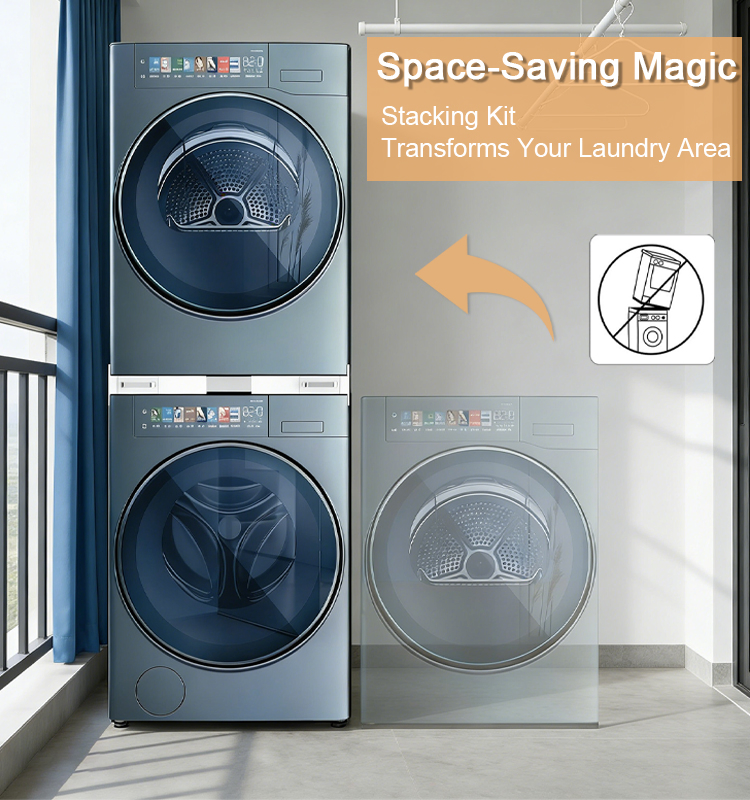 2026 Universal Stacking Kit for Washer and Dryer Includes Pull-out Drying Rack Storage Holders Racks