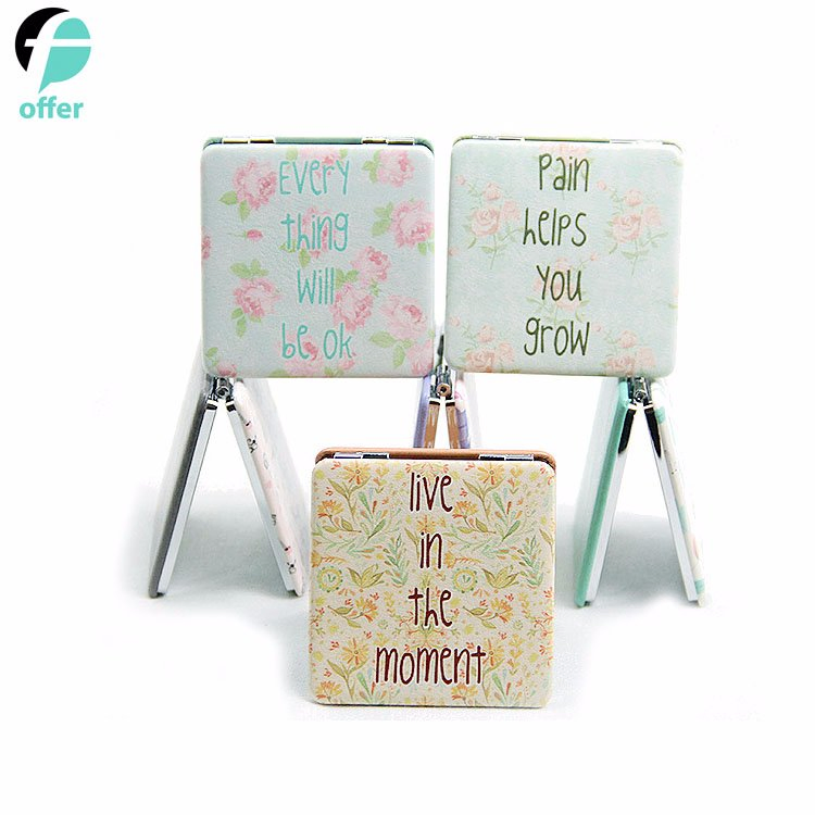 Square Folding Travel Frog Pocket Cosmetics Makeup Etiquette Beauty Hand Mirror